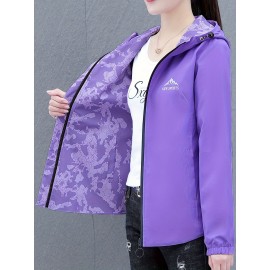 女性用ダブルサイドアノラックジャケット-ポリエステル素材、長袖、春秋用