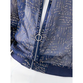 シフォン長袖ベースボールトップ 春新作 エアコン対応 シャツ カジュアル シンプル スリミング 軽量ジャケット S11P0008A