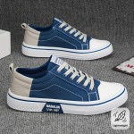 スポーツ＆レジャーシューズ1足、メンズ布製シューズ、フロントレースアップローカットストリートスケートボードシューズ、軽量作業靴