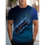 メンズ夏用半袖Tシャツ、クルーネック、ポリエステル100%、速乾性、通気性のあるニット素材、サーフィン、ランニング、家庭、ストリートウェア、パーティーに最適、140g/m² - レギュラーフィット