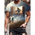 男性用スタイリッシュでシンプルなスポーツTシャツ、カラフル、カジュアルで万能なストレッチラウンドネックTシャツ、インナーにもアウターにも使えるベーシックな半袖トップス。