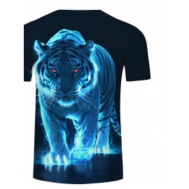 メンズスタイリッシュでシンプルなスポーツTシャツ、カラフルな、カジュアルで多用途なストレッチラウンドネックTシャツ、基本的な半袖トップ、インナーやアウターウェアに適しています。