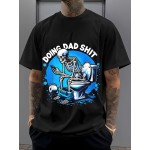 夏のメンズアウトドアスポーツ快適なラウンドネック半袖、トイレの頭蓋骨3DデジタルプリントTシャツ、デイリーウェアカジュアルTシャツ