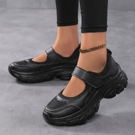 レディース メッシュ プラットフォームスニーカー、通気性抜群、カジュアル